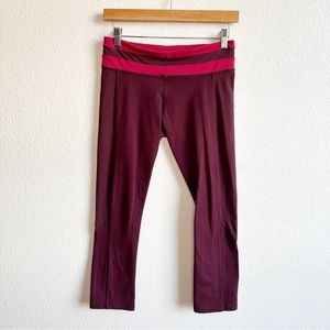 Lululemon Maroon Pink Crop Workout Leggings Women’s Size 6 Medium